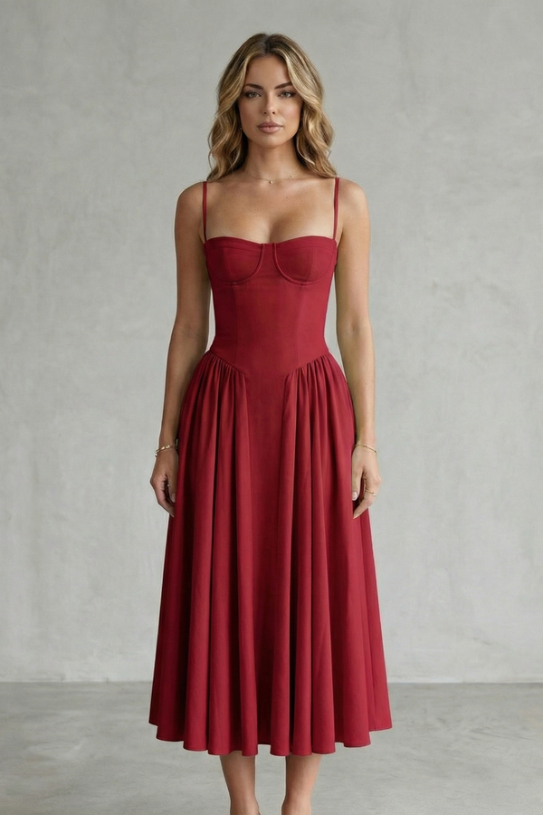 Timeless Sleeveless Structured Midi Dress