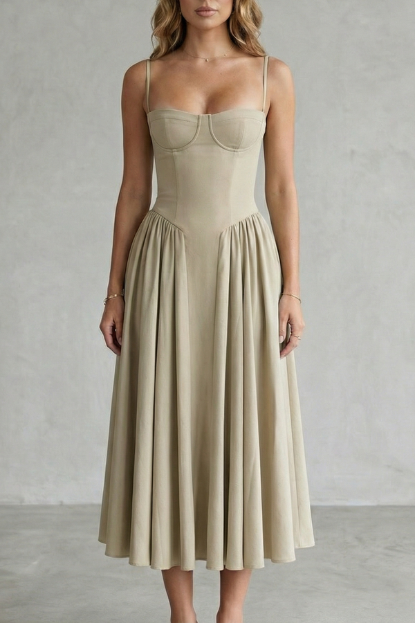 Timeless Sleeveless Structured Midi Dress