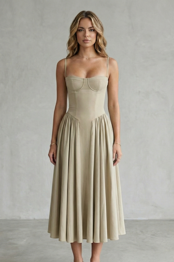 Timeless Sleeveless Structured Midi Dress