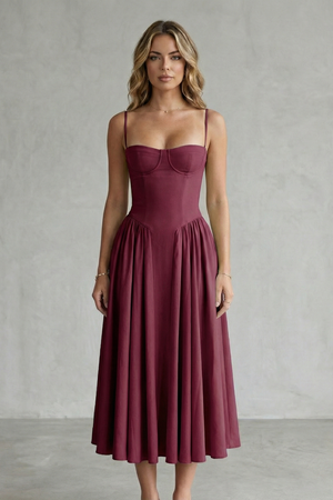 Timeless Sleeveless Structured Midi Dress