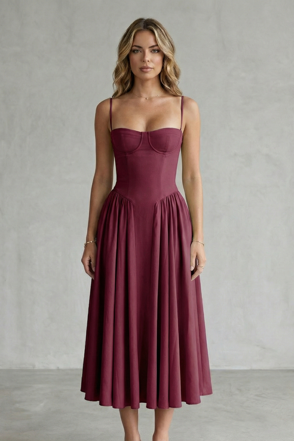 Timeless Sleeveless Structured Midi Dress