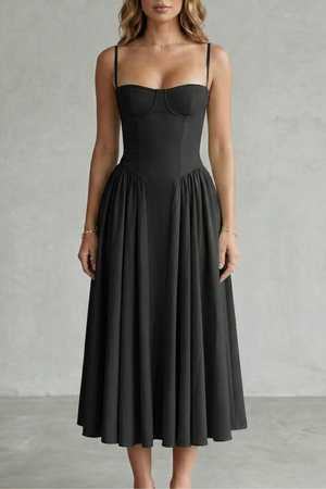 Timeless Sleeveless Structured Midi Dress