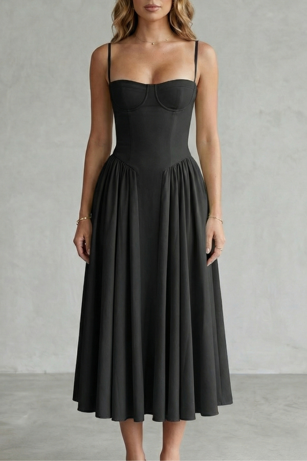 Timeless Sleeveless Structured Midi Dress