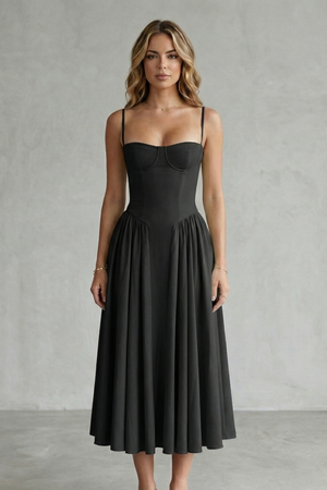 Timeless Sleeveless Structured Midi Dress
