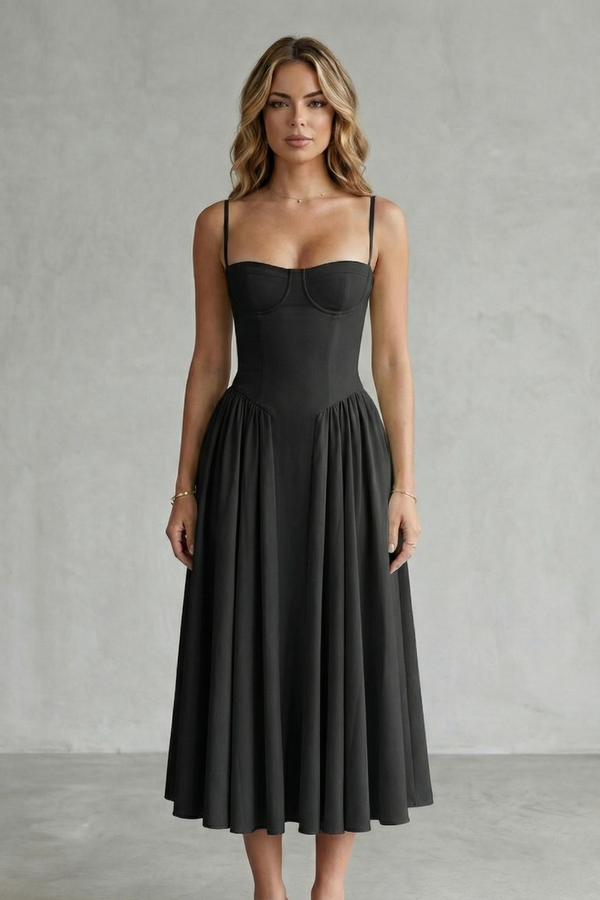 Timeless Sleeveless Structured Midi Dress