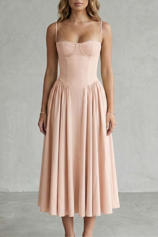 Timeless Sleeveless Structured Midi Dress