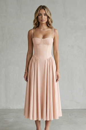 Timeless Sleeveless Structured Midi Dress