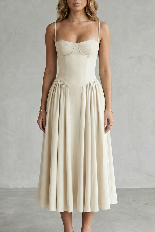 Timeless Sleeveless Structured Midi Dress