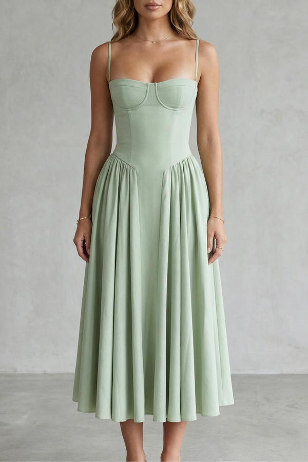 Timeless Sleeveless Structured Midi Dress