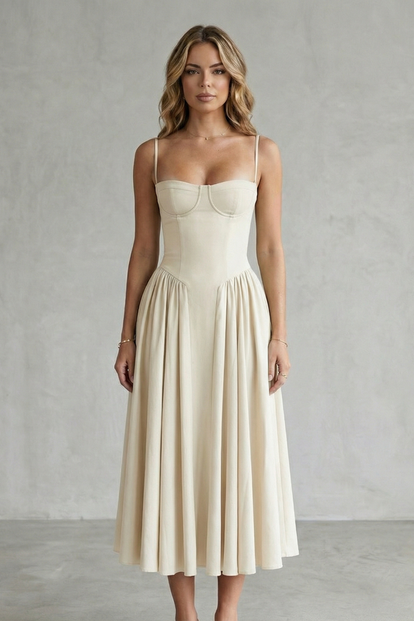 Timeless Sleeveless Structured Midi Dress