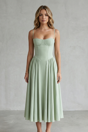 Timeless Sleeveless Structured Midi Dress
