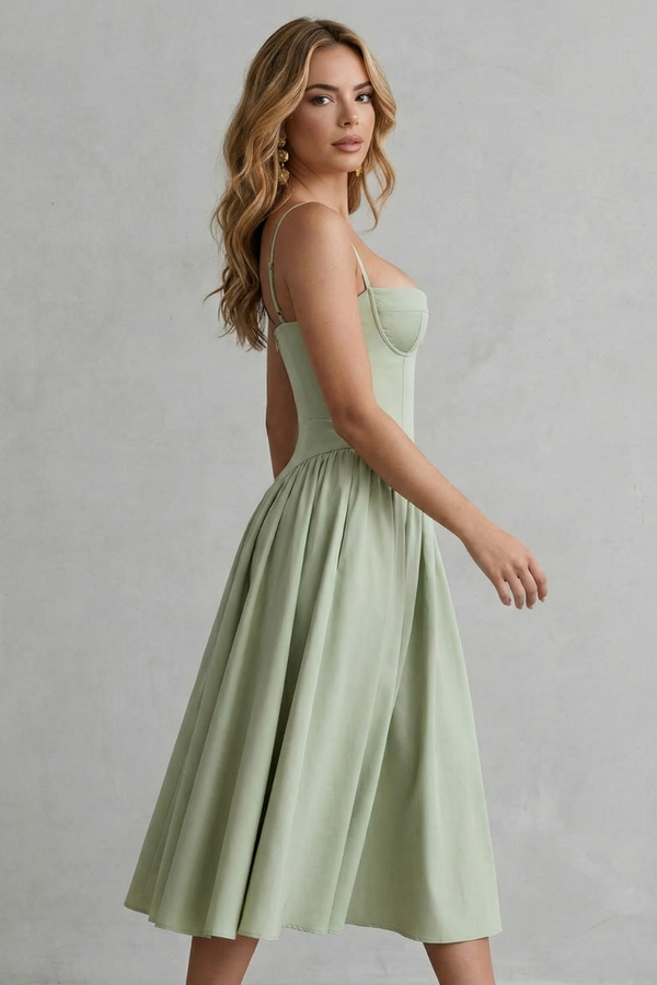 Timeless Sleeveless Structured Midi Dress