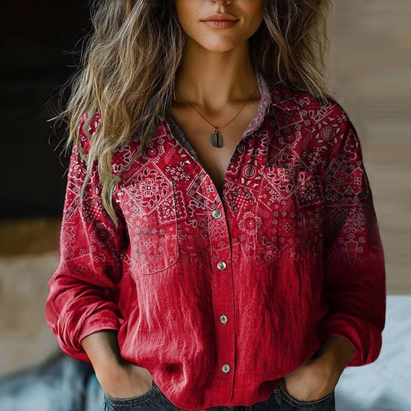 Bohemian Pattern Vintage Blouse