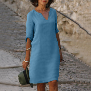3/4 Sleeve Shift Midi Dress