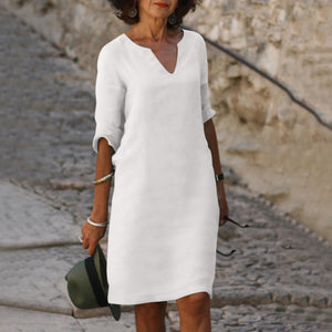 3/4 Sleeve Shift Midi Dress