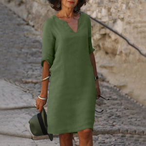 3/4 Sleeve Shift Midi Dress