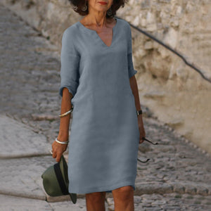 3/4 Sleeve Shift Midi Dress