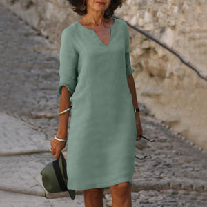 3/4 Sleeve Shift Midi Dress