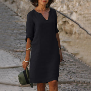 3/4 Sleeve Shift Midi Dress