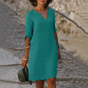 3/4 Sleeve Shift Midi Dress