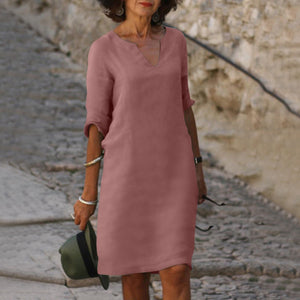 3/4 Sleeve Shift Midi Dress