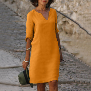 3/4 Sleeve Shift Midi Dress