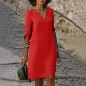 3/4 Sleeve Shift Midi Dress