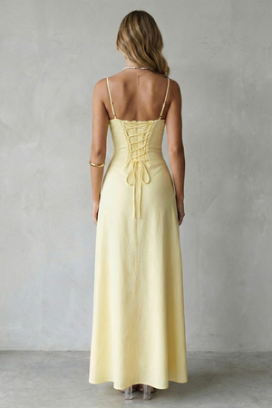 Soft Corset Charm Sleeveless Flowing Maxi Dress