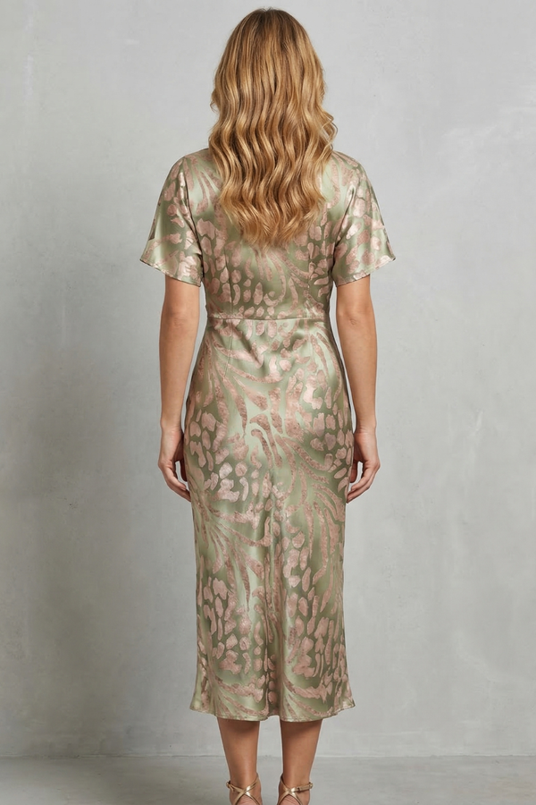 Draped Elegance V-Neck Maxi Dress