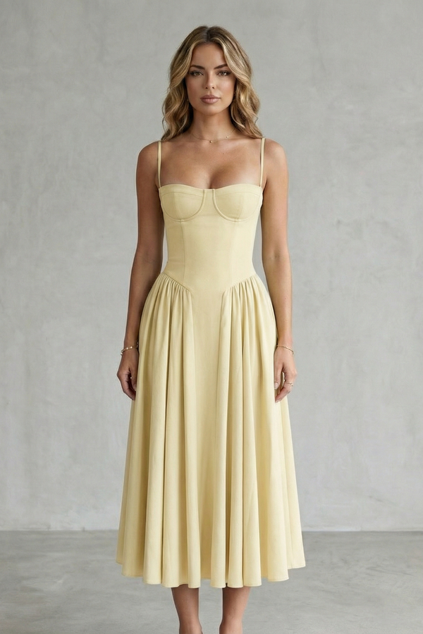 Timeless Sleeveless Structured Midi Dress