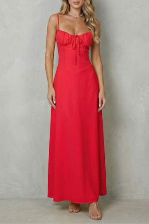 Soft Corset Charm Sleeveless Flowing Maxi Dress