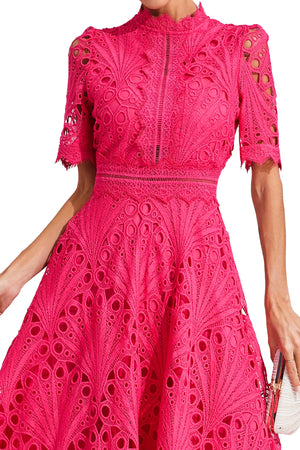 A-Line Fit And Flare Lace Midi Dress