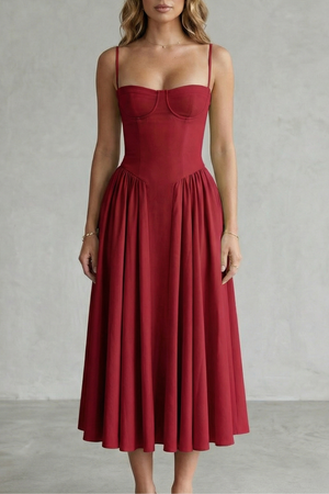 Timeless Sleeveless Structured Midi Dress
