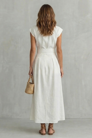 Refined Waist Detail Maxi Dress