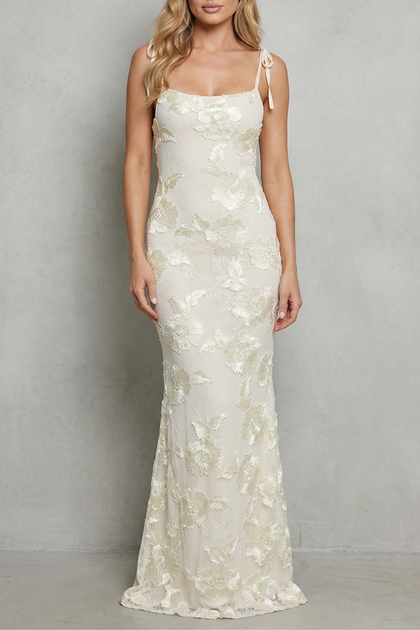 Radiant Bloom Floral Bodycon Maxi Dress