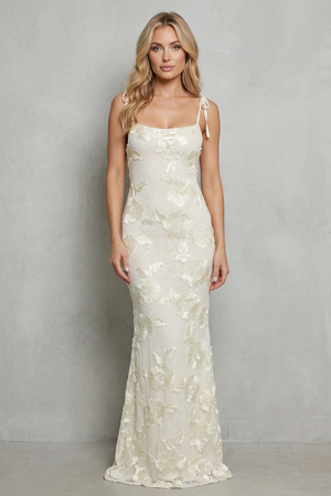 Radiant Bloom Floral Bodycon Maxi Dress