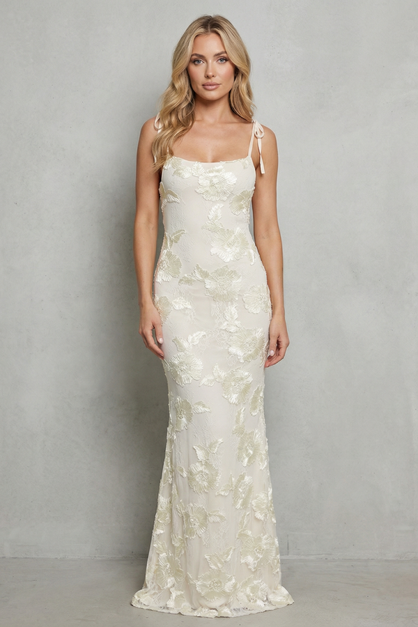 Radiant Bloom Floral Bodycon Maxi Dress
