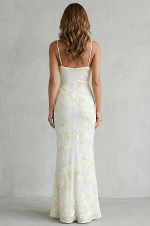 Radiant Bloom Floral Bodycon Maxi Dress
