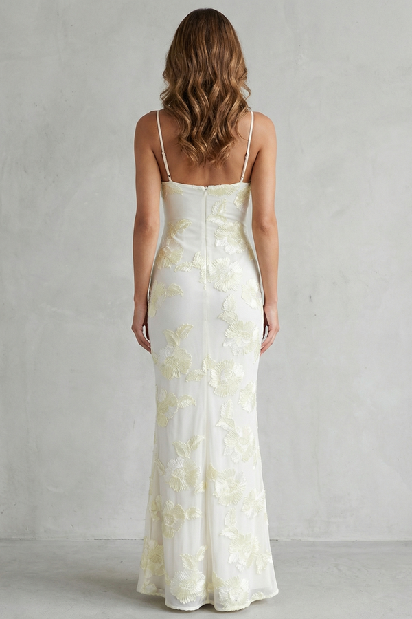Radiant Bloom Floral Bodycon Maxi Dress