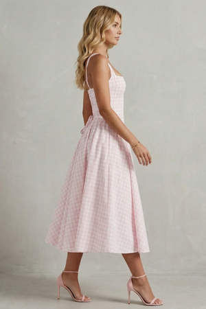 Gingham Summer Charm Midi Dress