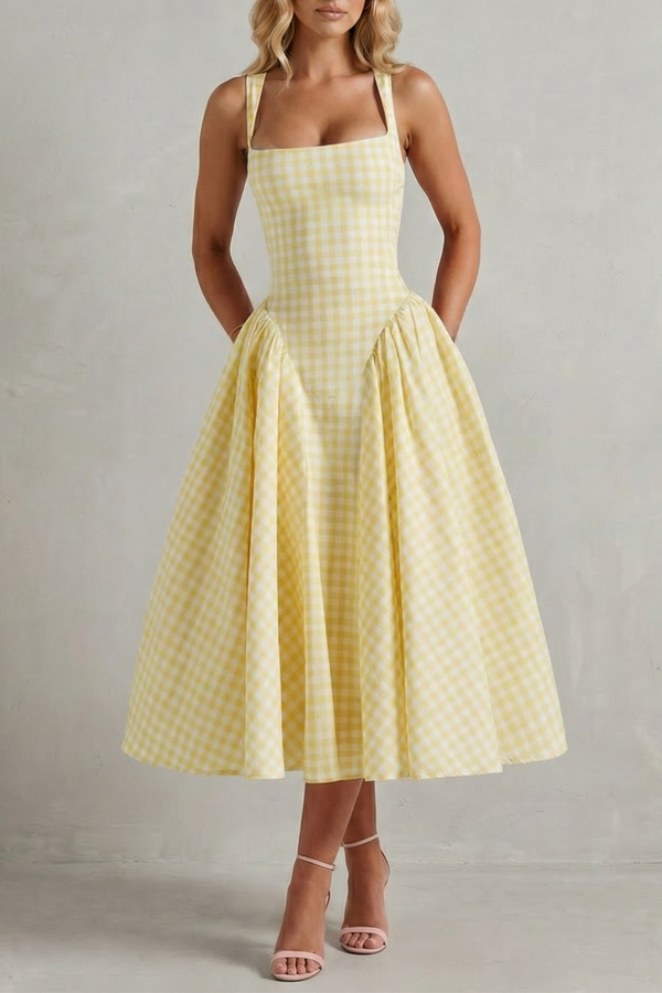 Gingham Summer Charm Midi Dress