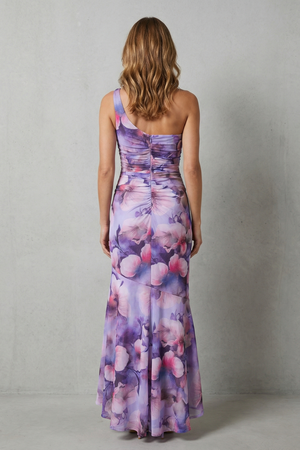 Floral Elegance One-Shoulder Maxi Dress