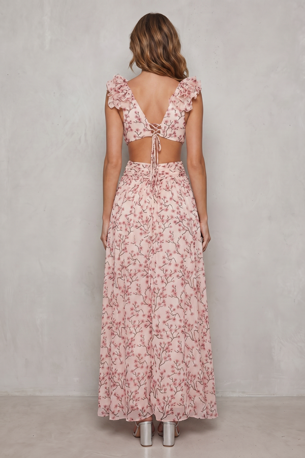 Ruffled Chiffon Romance Maxi Dress
