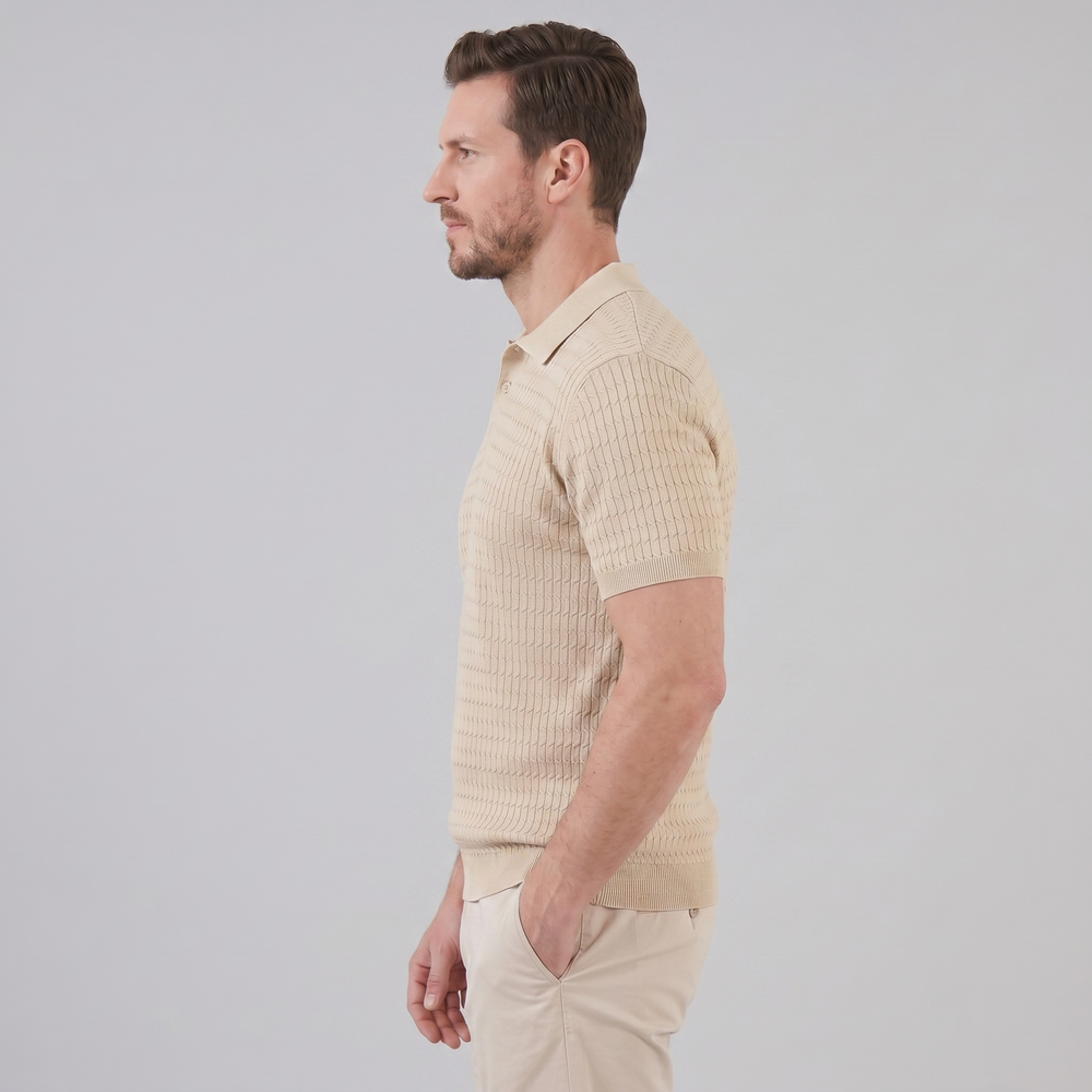 Cable Texture Knit Polo