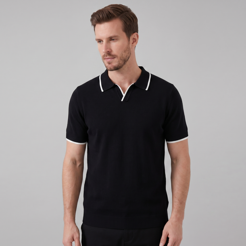 Contrast Trim Knit Polo