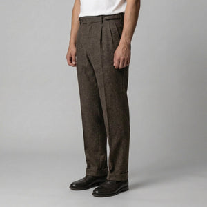 Elegant Pleated Trousers With Side Adjuster
