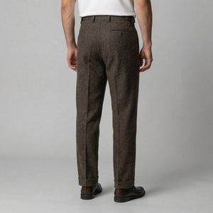 Elegant Pleated Trousers With Side Adjuster