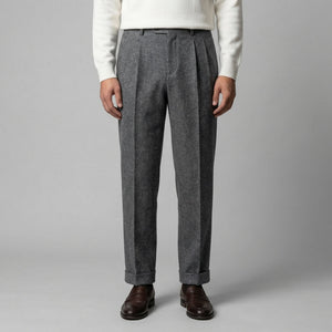 Elegant Pleated Trousers With Side Adjuster