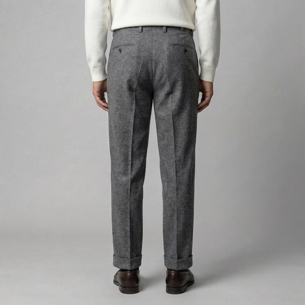 Elegant Pleated Trousers With Side Adjuster