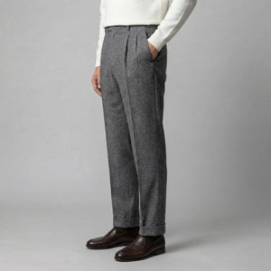 Elegant Pleated Trousers With Side Adjuster